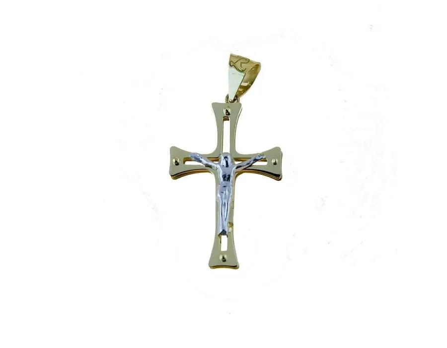 obrazek 1 Luksusowy złoty krzyż z Chrystusem z włoch 20x15mm