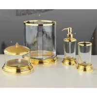 Picture Italian bathroom accessories with gold accessories