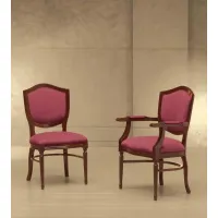 Picture Beautiful, stylish armchair and chair with burgundy upholstery in French style - Morello Gianpaolo