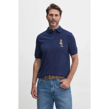 Zdjęcie Polo Ralph Lauren polo bawełniane kolor granatowy z aplikacją 710953336