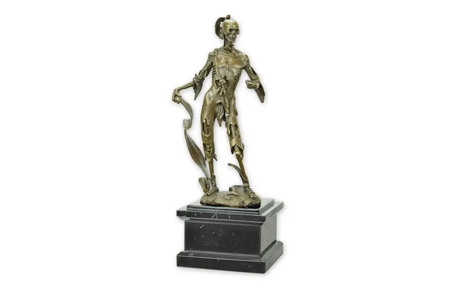 obrazek 1 Wyjątkowa rzeźba Memento mori wykonana z brązu