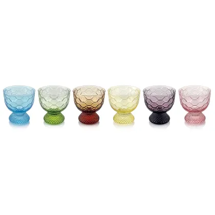 Picture Italian set of 6 Vintage ice cream cups in different colors - IVV