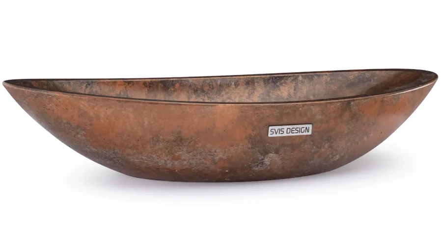 obrazek 1 Unikalna umywalka 60 cm ORION BASIC – SMOKED METAL, czarny i miedziany, lakier półmatowy