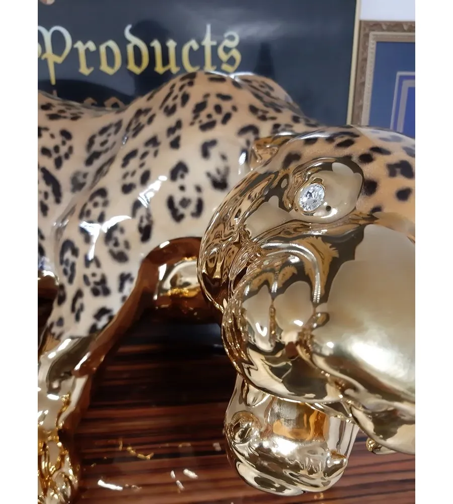 obrazek 10 Dekoracja do salonu - przepiękny złoty leopard