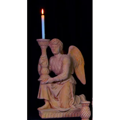 Picture Clay sculpture of an angel with a candlestick function - Fornace Masini