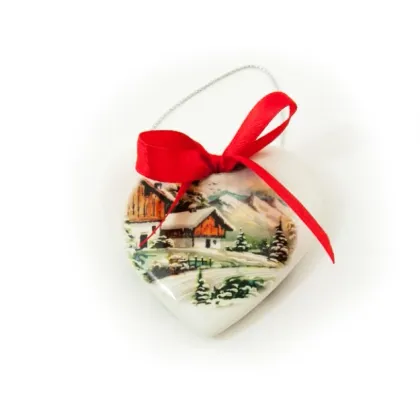 Zdjęcie Świąteczna ozdoba-serce z zimowym motywem – Le Ceramiche