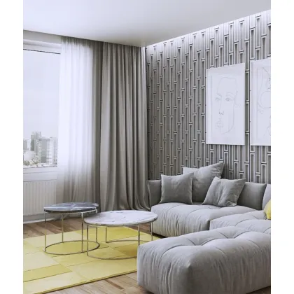 Zdjęcie 105,3x41,4 cm VT - PB52 (B0 biały złamany) CEGIEŁKA - Panel dekor 3D beton architektoniczny