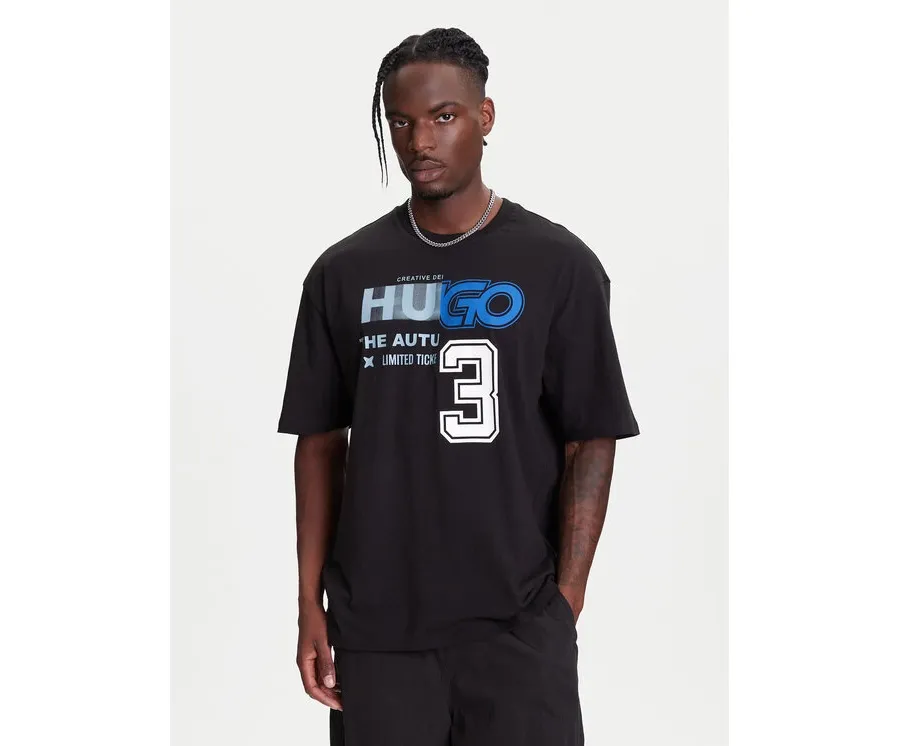 obrazek 1 HUGO T-Shirt Nesite 50544168 Czarny Loose Fit