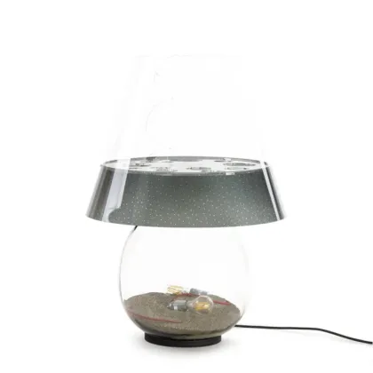 Zdjęcie Designerska lampa stojąca z dwoma światłami