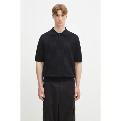 Zdjęcie Carhartt WIP polo bawełniane S/S Checker Polo męski kolor czarny gładki I034535