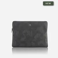 Picture A unique leather laptop briefcase made of natural leather in black