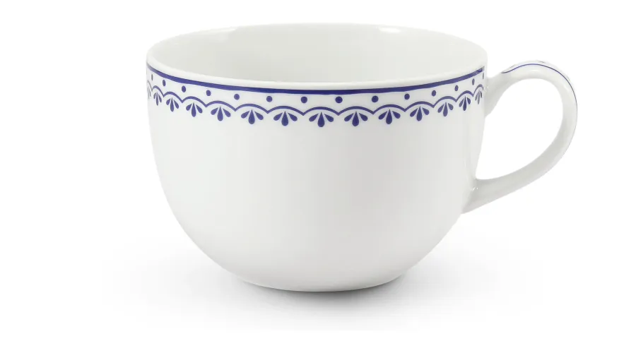obrazek 1 Stylowy kubek z porcelany Jumbo zdobiony oryginalnym niebieskim motywem – Leander