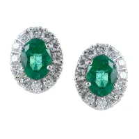 Zdjęcie Włoskie kolczyki ze szmaragdami i diamentami – model duży