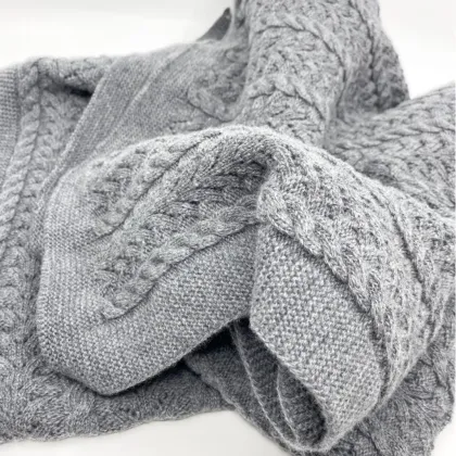 Zdjęcie Kocyk Sofia Wełna Merino grafit