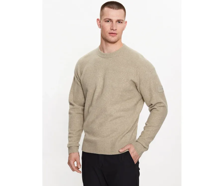 obrazek 1 Calvin Klein Sweter K10K110401 Beżowy Regular Fit