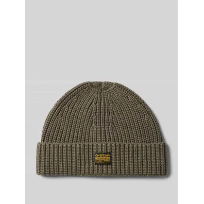 Zdjęcie Czapka beanie z mieszanki wiskozy z naszywką z logo