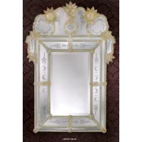Picture Italian Mirror made of colored Murano glass