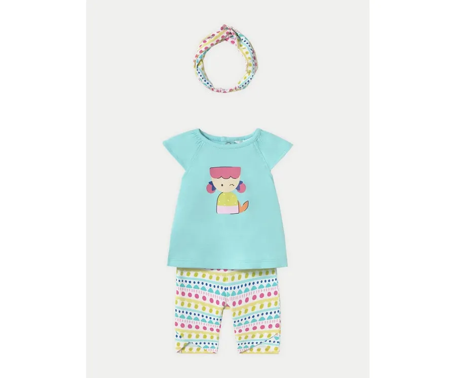 obrazek 1 Mayoral Komplet t-shirt i legginsy 1763 Kolorowy Regular Fit