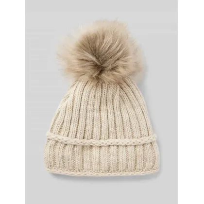 Zdjęcie Czapka z pomponem i fakturowanym wzorem