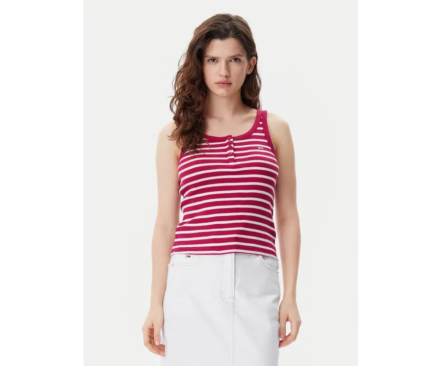 obrazek 1 Tommy Jeans Top DW0DW19492 Czerwony Slim Fit