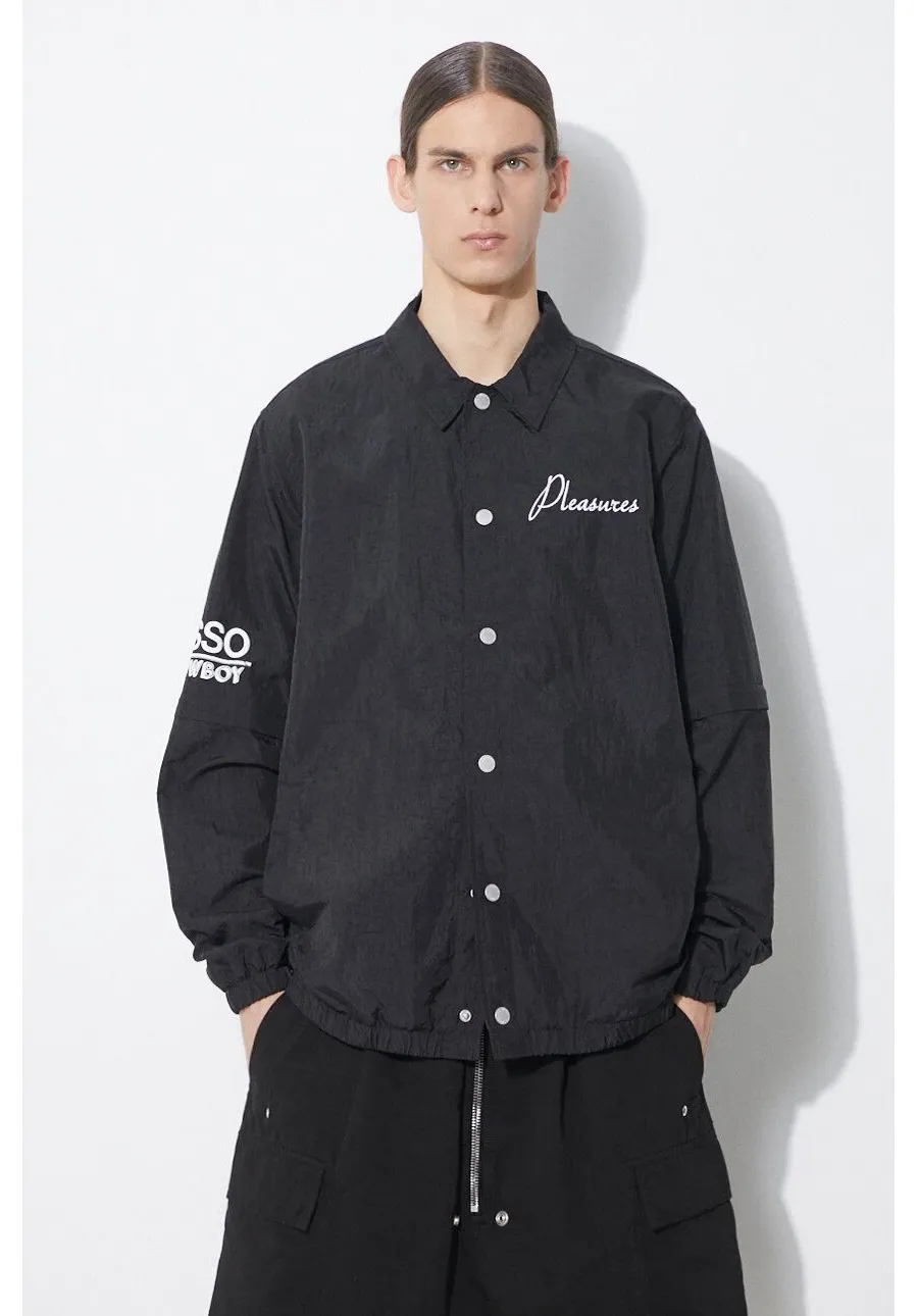 obrazek 1 PLEASURES kurtka Gypsy Coach Jacket męska kolor czarny przejściowa P24SP009.BLACK