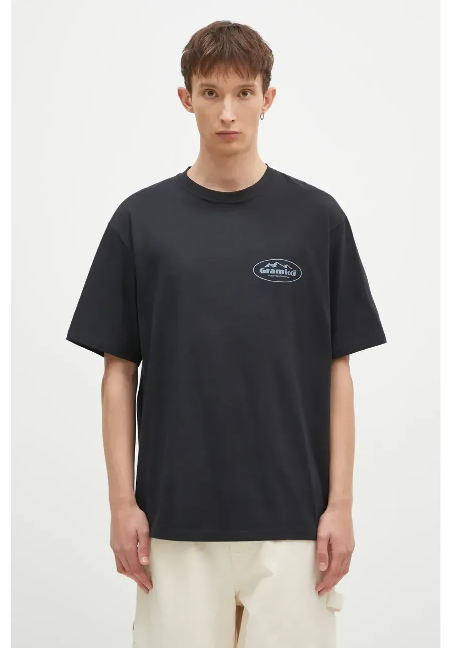 obrazek 1 Gramicci t-shirt bawełniany Mountaineering Tee męski kolor czarny z nadrukiem G4FU.T096