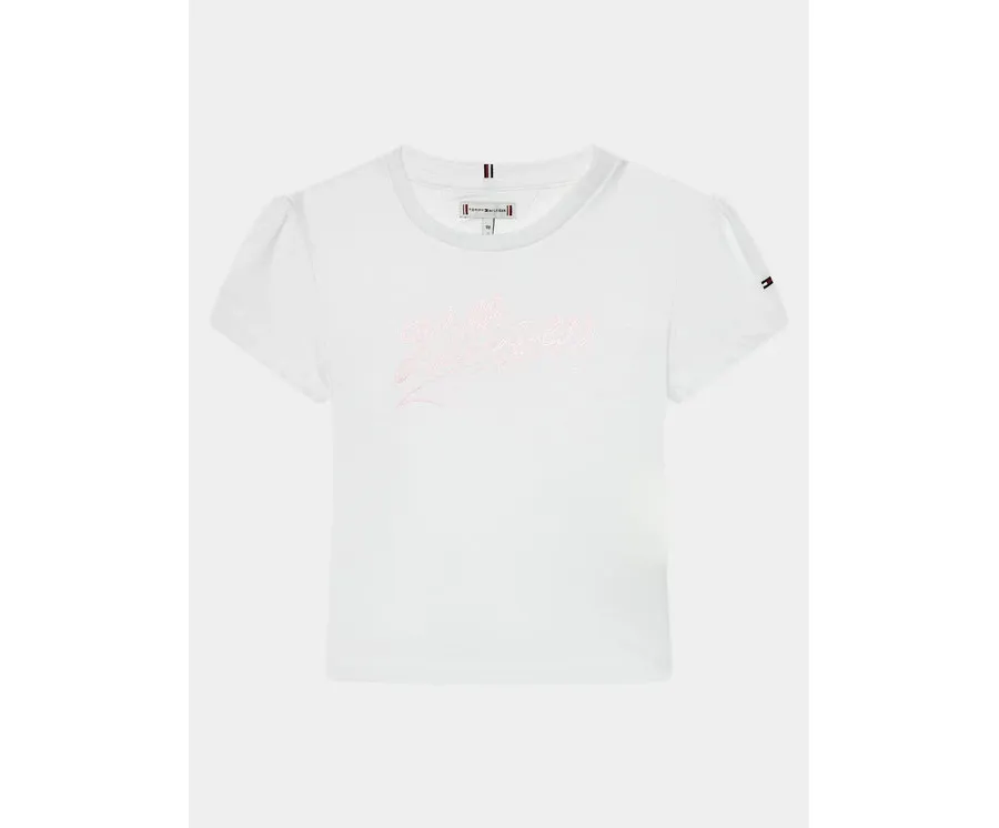 obrazek 1 Tommy Hilfiger T-Shirt Hilfiger Script Tee S/S KG0KG07714 Biały Regular Fit