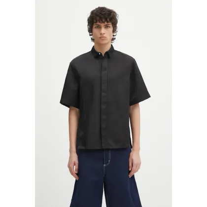 Zdjęcie Ader Error koszula Apparel-Top męska kolor czarny relaxed z kołnierzykiem klasycznym BO01SSSH0202BK