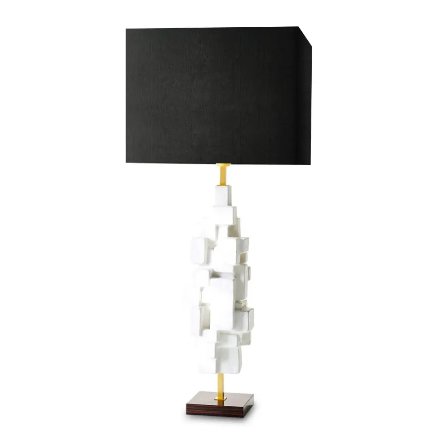 obrazek 1 Rzeźbiona ceramiczna lampa stołowa H.100xL.45xP.45 cm
