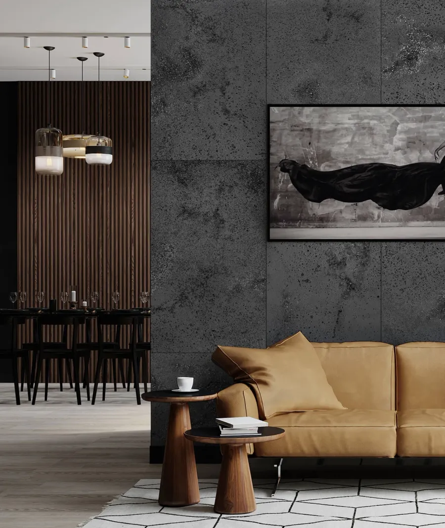 obrazek 1 120x60 cm DS - (grafitowy, czarne kruszywo) - płyta beton architektoniczny ultralekka