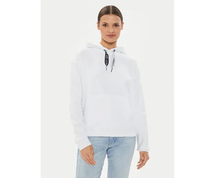 obrazek 1 Tommy Jeans Bluza Logo Drawcord DW0DW17794 Biały Boxy Fit