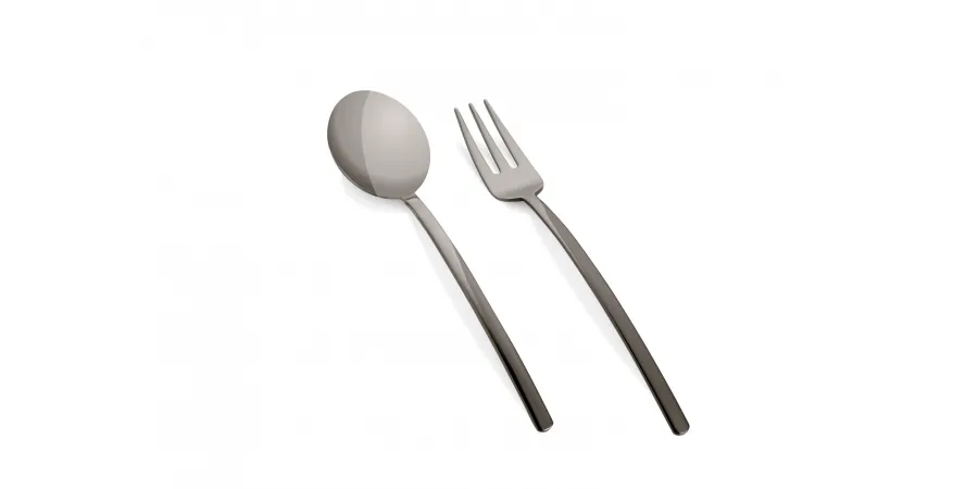 obrazek 3 Ekskluzywny 51-elementowy zestaw sztućców Due Oro Nero z Włoch