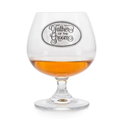 Zdjęcie Stylowy prezent dla ojca pana młodego – kryształowy kieliszek do brandy