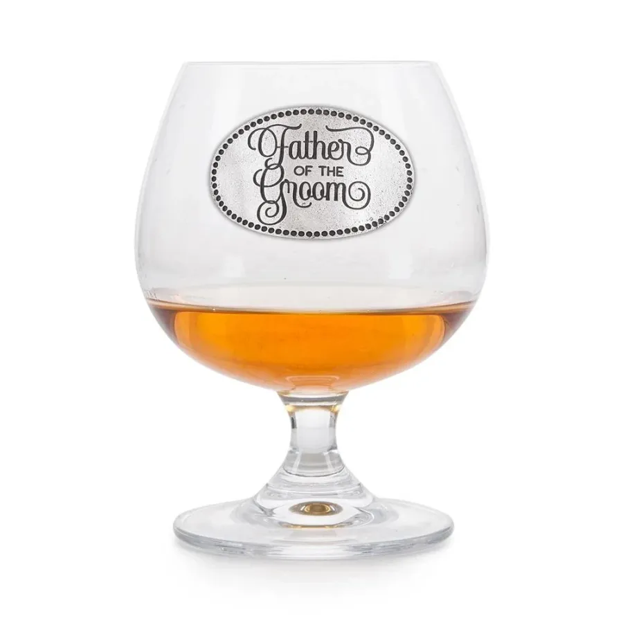 obrazek 1 Stylowy prezent dla ojca pana młodego – kryształowy kieliszek do brandy