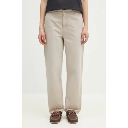 Zdjęcie Carhartt WIP spodnie Pierce Pant Straight damskie kolor beżowy fason chinos high waist I034829