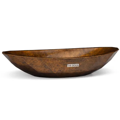 Zdjęcie Luksusowa umywalka 60 cm DIAMOND BASIC – SMOKED METAL, czarny i miedziany, lakier półmatowy