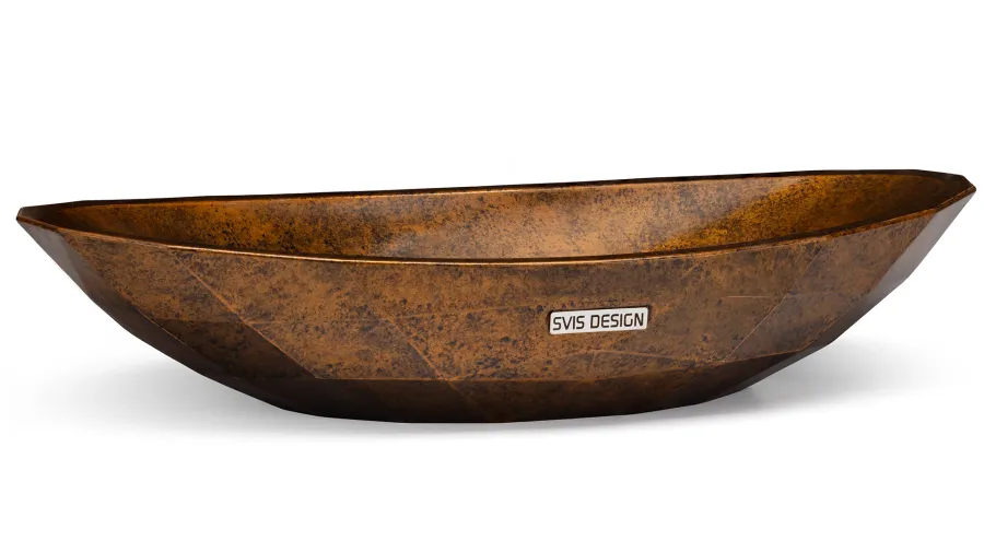 obrazek 1 Luksusowa umywalka 60 cm DIAMOND BASIC – SMOKED METAL, czarny i miedziany, lakier półmatowy