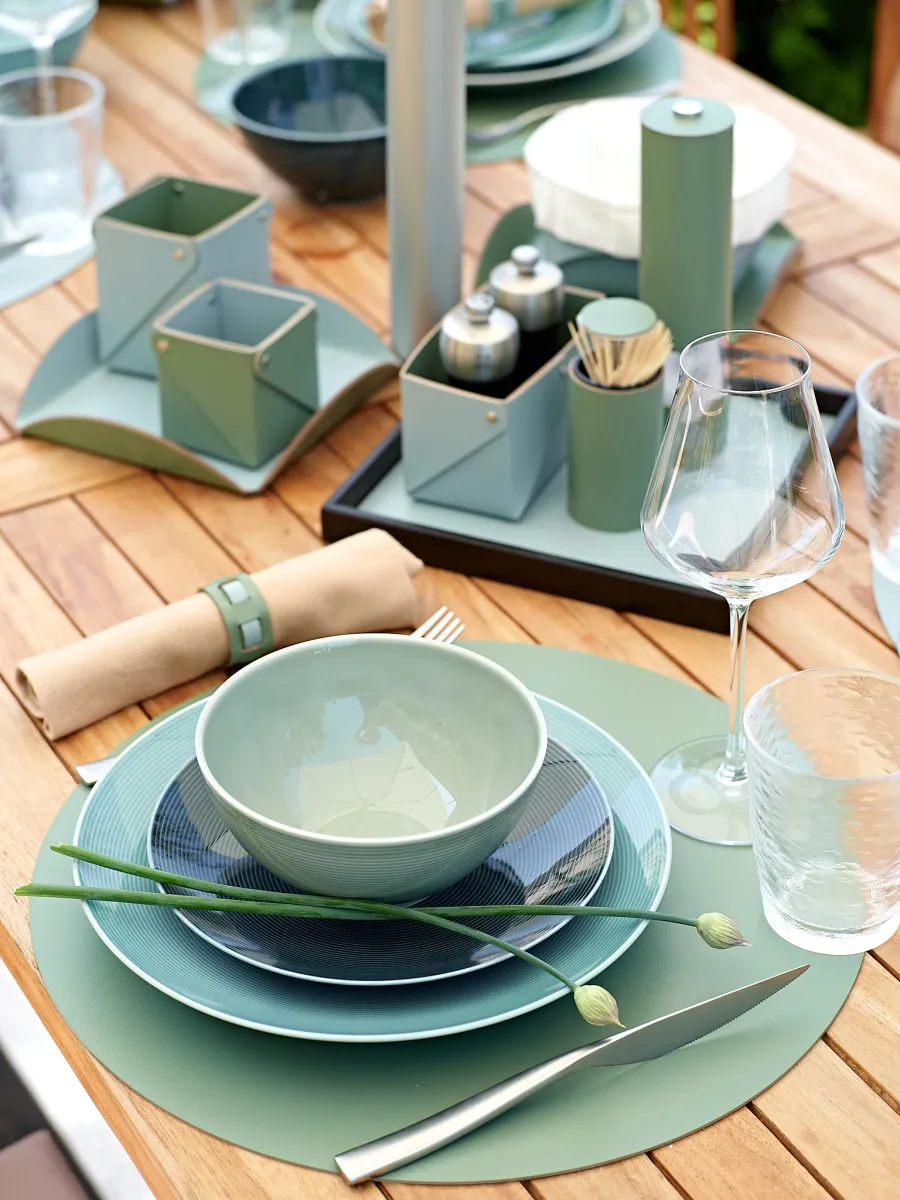 obrazek 5 Luksusowa okrągła skórzana podkładka na stół Ø30 cm