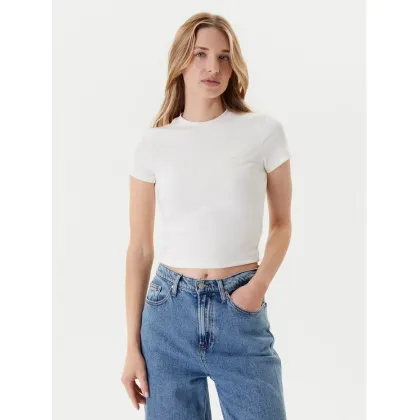 Zdjęcie Tommy Jeans T-Shirt Script DW0DW20910 Écru Slim Fit