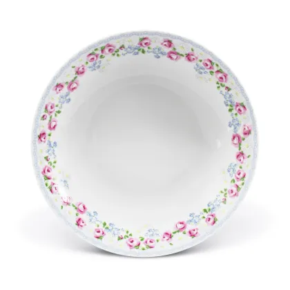 Zdjęcie Piękny głęboki talerz z porcelany zdobiony motywem róży z kolekcji RoseLine - Leander