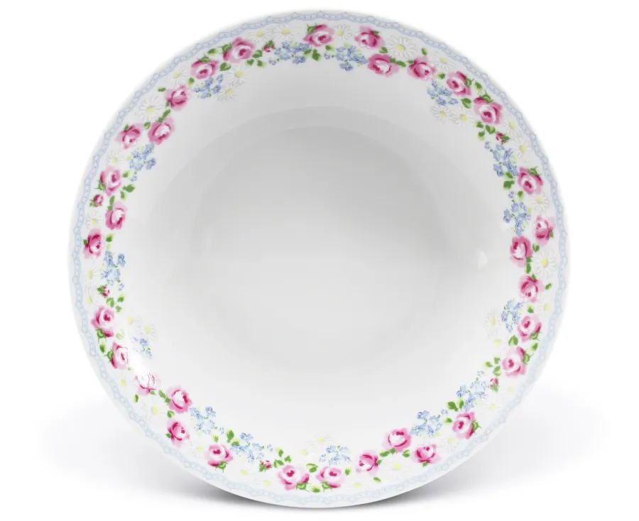 obrazek 1 Piękny głęboki talerz z porcelany zdobiony motywem róży z kolekcji RoseLine - Leander