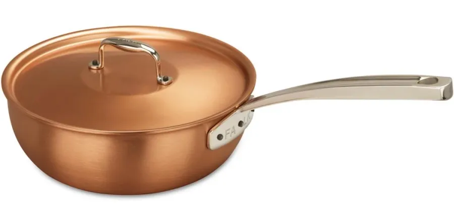 obrazek 3 Zaokrąglona patelnia z miedzi 24 cm do dań sauté
