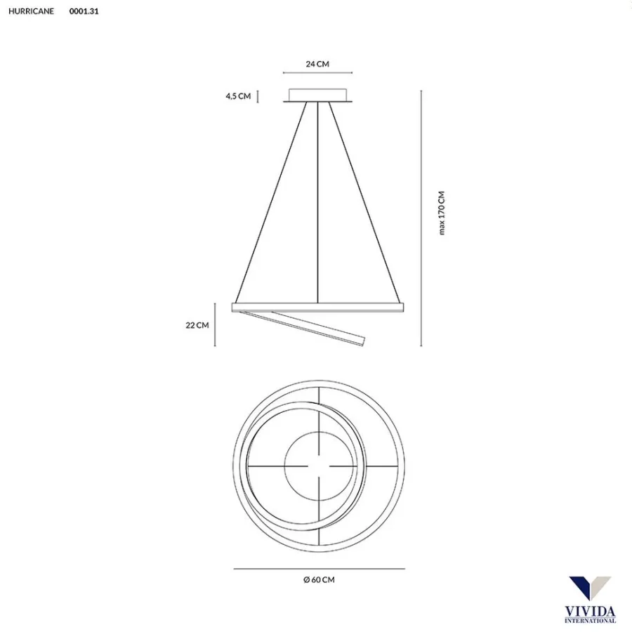 obrazek 3 Włoskie oświetlenie do domu - lampa wisząca Hurricane 2