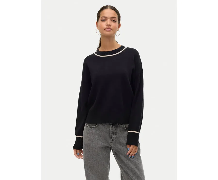 obrazek 1 Vero Moda Sweter Saba 10318077 Czarny Regular Fit