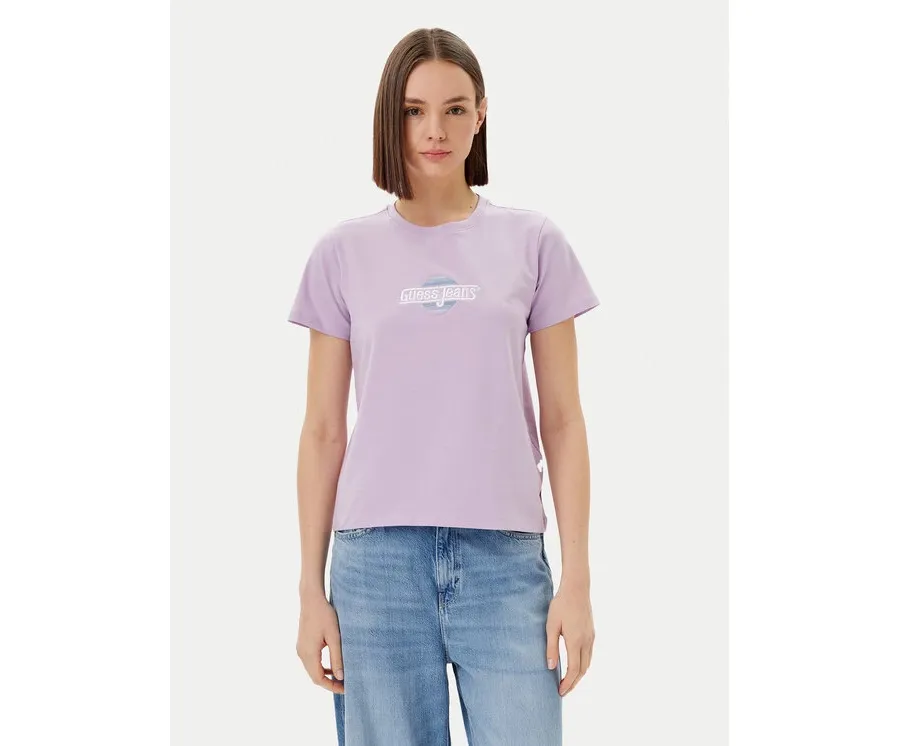 obrazek 1 Guess Jeans T-Shirt W5GI26 J1314 Fioletowy Regular Fit