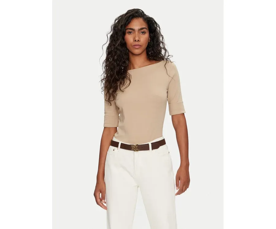 obrazek 1 Lauren Ralph Lauren Bluzka 200654963177 Beżowy Slim Fit LAUREN RALPH LAUREN
