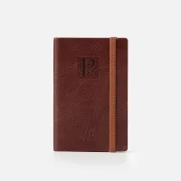 Picture A prestigious leather notebook with an embossed letter P