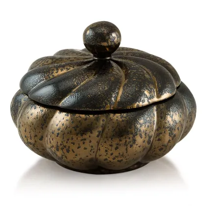 Picture Ceramic container with an oxidized bronze finish – Ahura