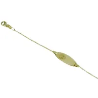 Picture bracelet with a laser-engraved girl's nameplate and a rollò chain
