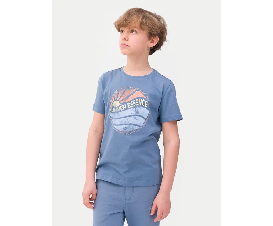 obrazek 1 4F T-Shirt 4FJWSS24TTSHM1135 Niebieski Regular Fit